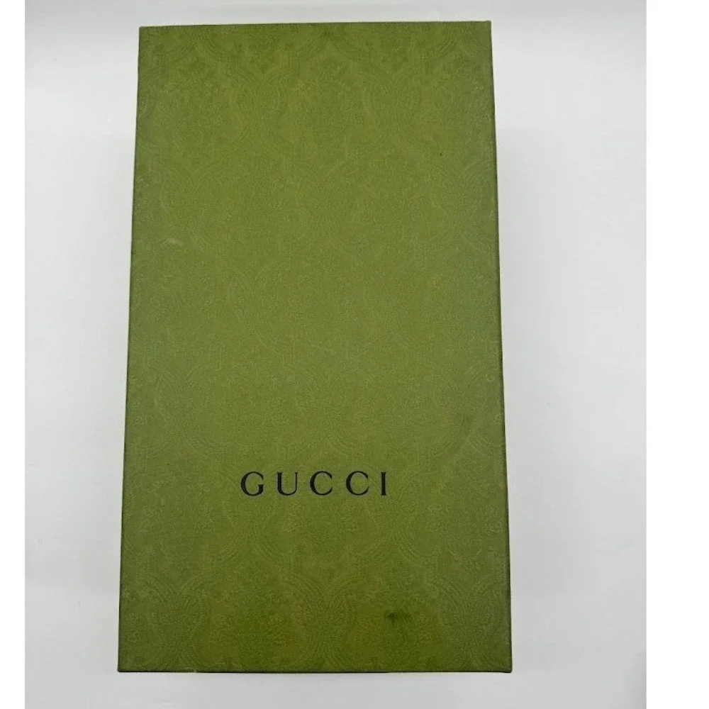 Gucci Green Embossed Damask Large‎ Storage Shoe Box 14.5x8.5x5.5 With Tissue
